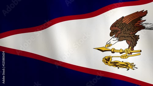 Waving American Samoa Flag Animation Background