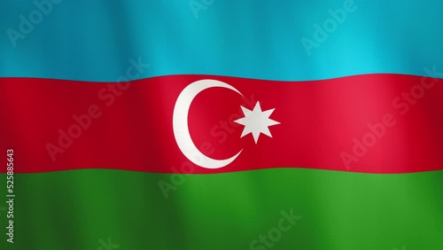 Waving Azerbaijan Flag Animation Background	
