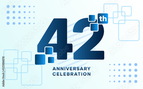 42th Anniversary celebration logotype. Anniversary celebration template design, Vector illustrations. photo