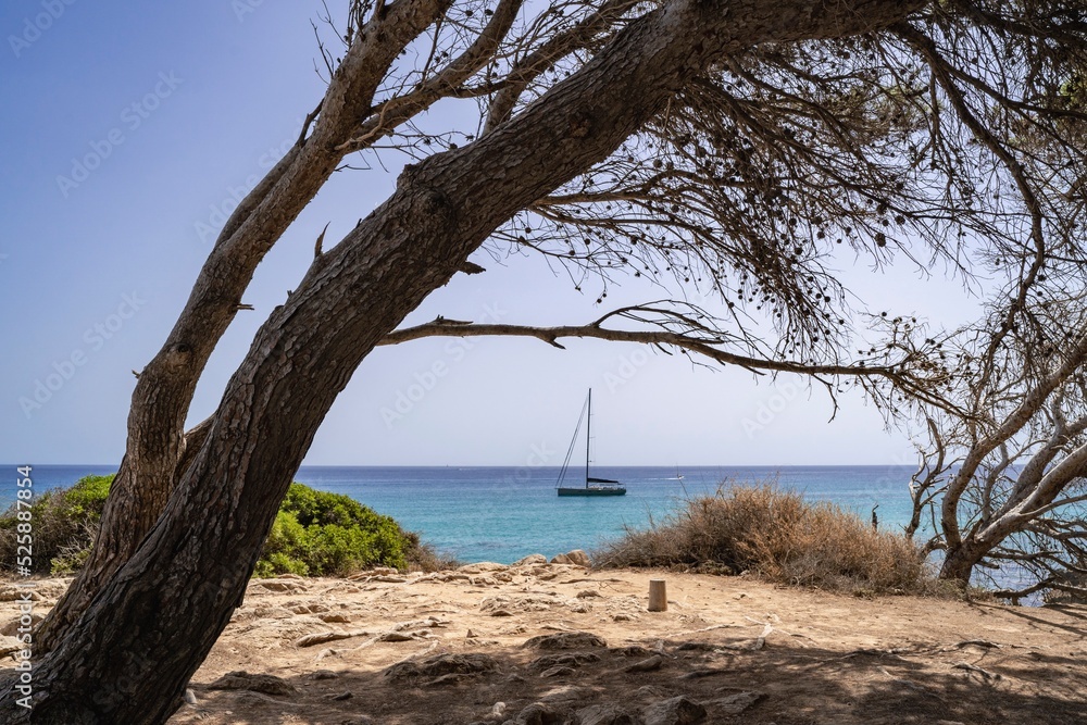 Ein Boot auf Mallorca in der Bucht von Cala Ratjada Ein Boot auf Mallorca in der Bucht von Cala Ratjada