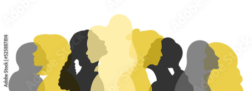 Women's unity month concept. Women's holiday on the eighth of March banner. March 8. Racial equality and anti-racism. International Women day. Vector flat illustration