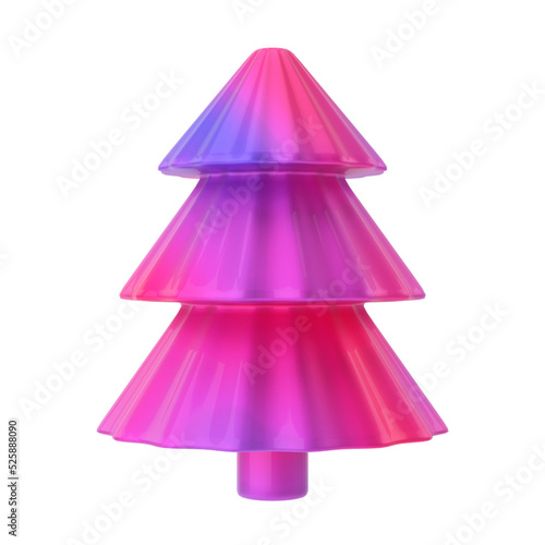 Christmas tree. Spruce. 3D Christmas element. © dekzer007