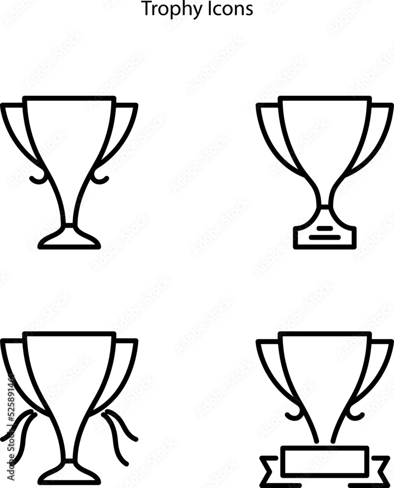 trophy icons isolated on white background. trophy icon thin line outline linear trophy symbol for logo, web, app, UI. trophy icon simple sign. trophy icons isolated on white background. trophy icon thin line outline linear trophy symbol for logo, web, app, UI. trophy icon simple sign.