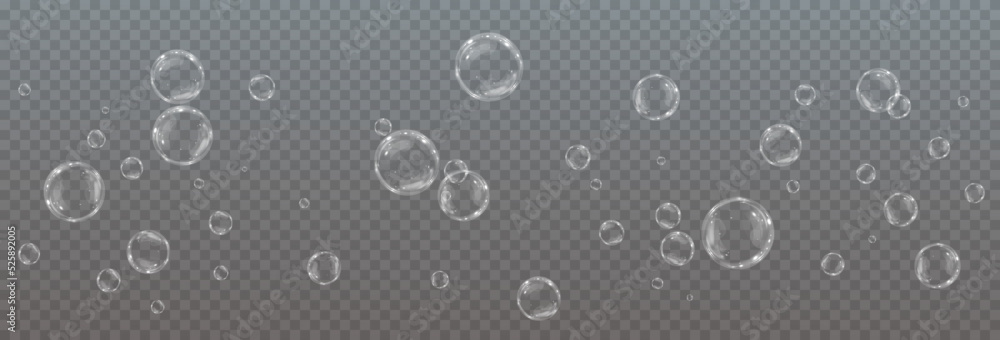 Bubble PNG. Set of realistic soap bubbles. Bubbles are located on