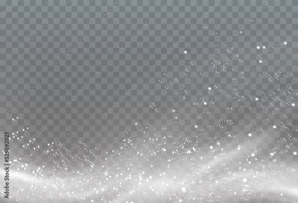 Cold winter wind texture. Holiday vector blizzard. Christmas effect of a cold blizzard. Vector PNG.	