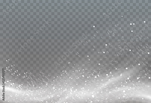 Cold winter wind texture. Holiday vector blizzard. Christmas effect of a cold blizzard. Vector PNG. 