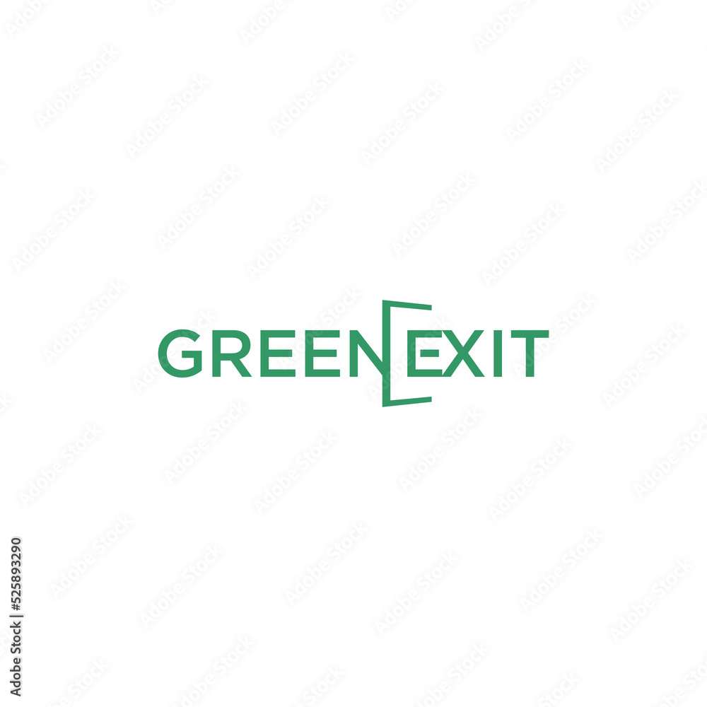 green exit door logo.emergency exit design vector