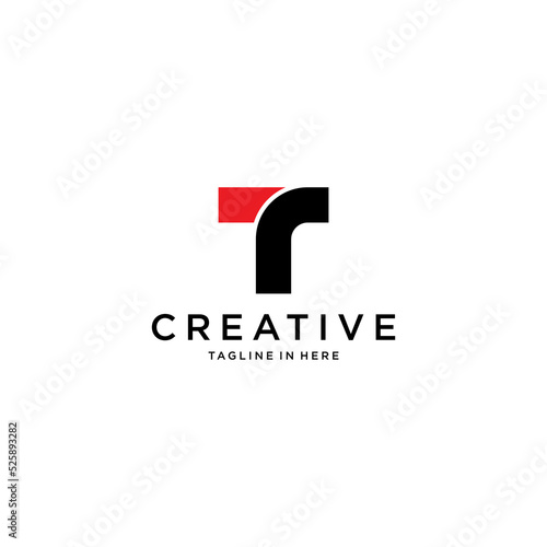 simple letter TR  logo. abstract T vector design  photo