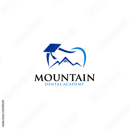 Education Mountain dental logo vector idea. southern mountain vector template