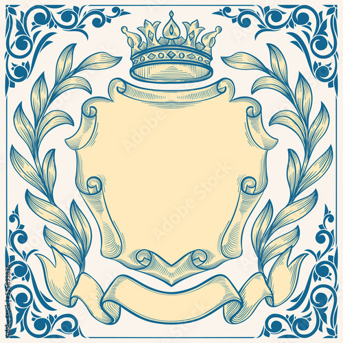 Ornate decorative vintage blank emblem