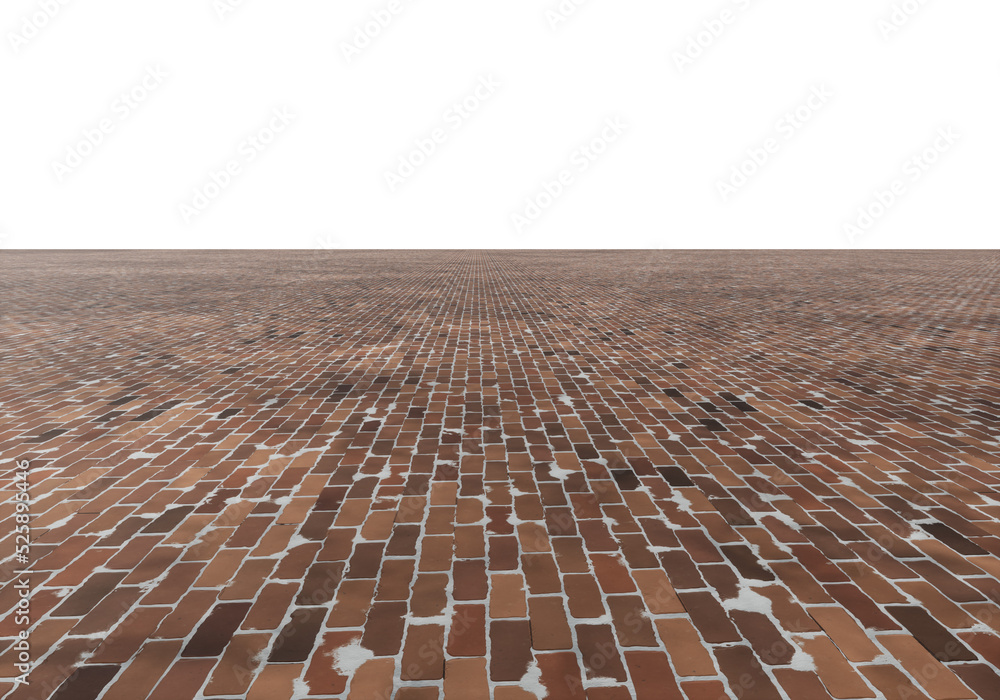 Fototapeta premium Brick Foreground Floor with Perspective, Transparent Background PNG 