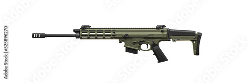 Wallpaper Mural Modern automatic rifle isolated on white. Weapons for police, special forces and the army. Automatic carbine with mechanical sights. Torontodigital.ca