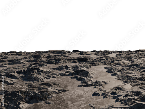 Canvas Print Rocky Foreground Floor with Perspective, Transparent Background PNG