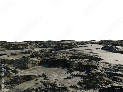 Rocky Foreground Floor with Perspective, Transparent Background PNG 
