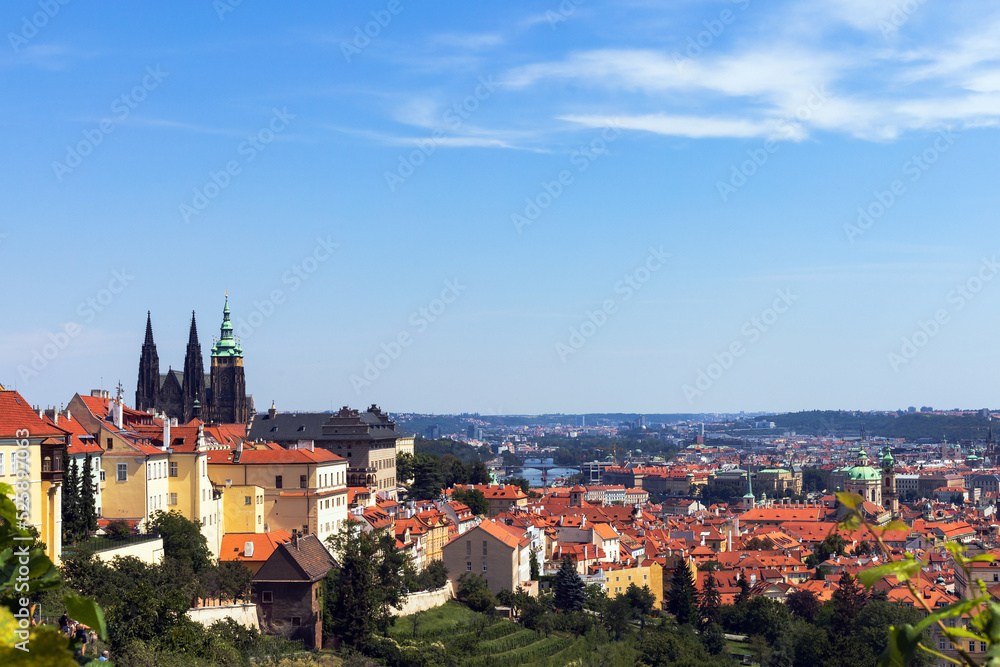 View on Prague Castle from above at summer day View on Prague Castle from above at summer day