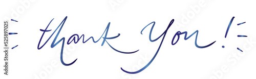 thank you - handwritten with a calligraphy brush. Calligraphy hand lettering illustration