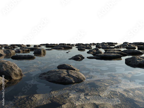 Rocky Foreground Floor with Perspective  Transparent Background PNG 