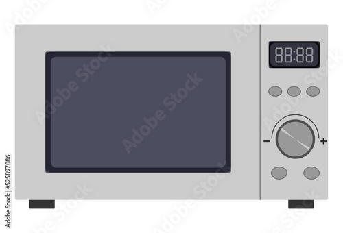 Grey microwave in vector flat illustration