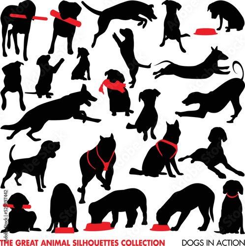 the great animal silhouettes collection - dogs in action