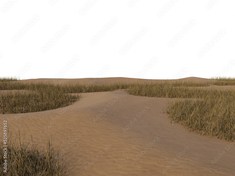 Sandy Foreground Floor with Perspective, Transparent Background PNG
