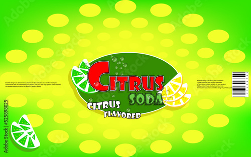citrus soda cover for carbonated drinks bottles, bright modern for printing and the internet