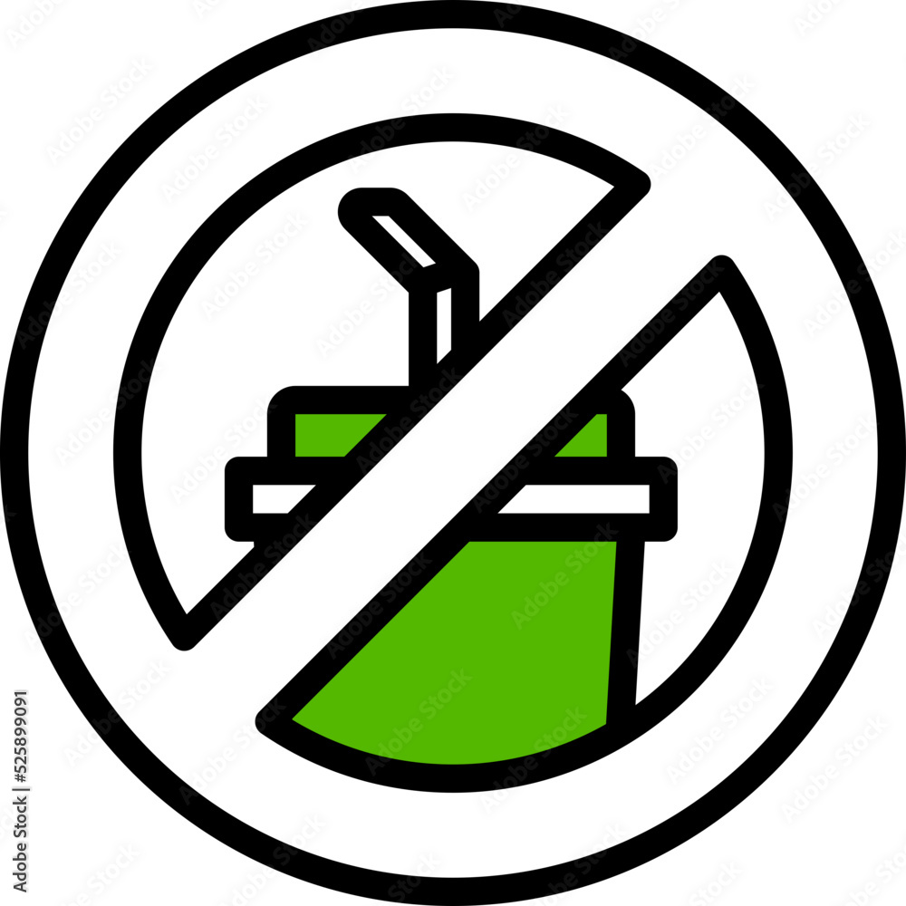 no straws one color icon