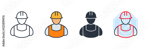 builder icon logo vector illustration. Construction worker symbol template for graphic and web design collection