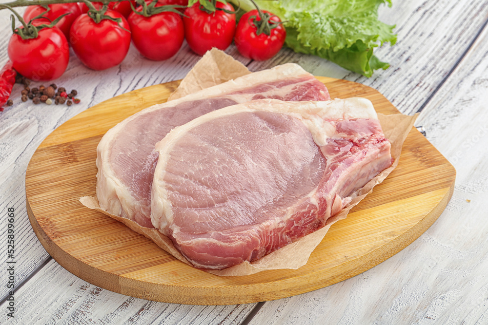 Raw pork t-bone steak for grill Raw pork t-bone steak for grill