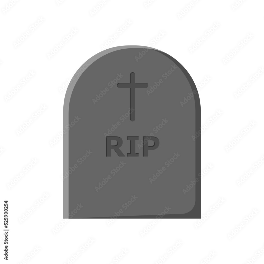 Fototapeta premium Cartoon Gravestone. RIP. Halloween illustration