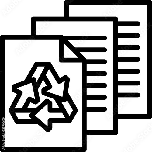 paper recycle line icon