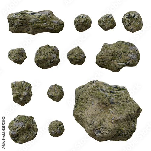 Stones and Rocks Overlay, Transparent Background PNG 