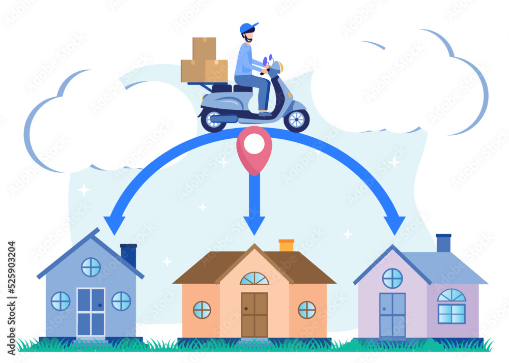Illustration vector graphic cartoon character of delivery Illustration vector graphic cartoon character of delivery
