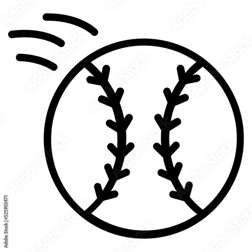 Grab this editable linear icon of baseball 