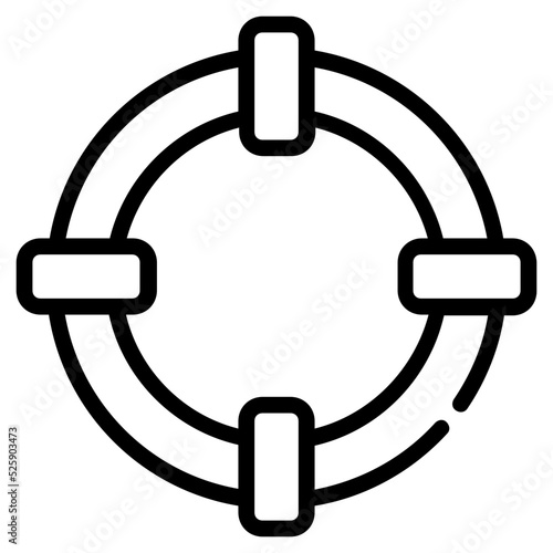 A customizable linear icon of lifebuoy