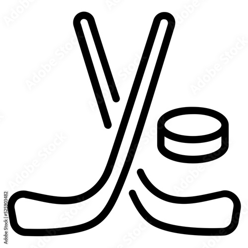 A scalable linear icon of ice hockey 