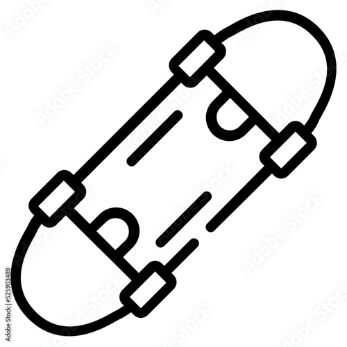 A handy linear icon of skateboard