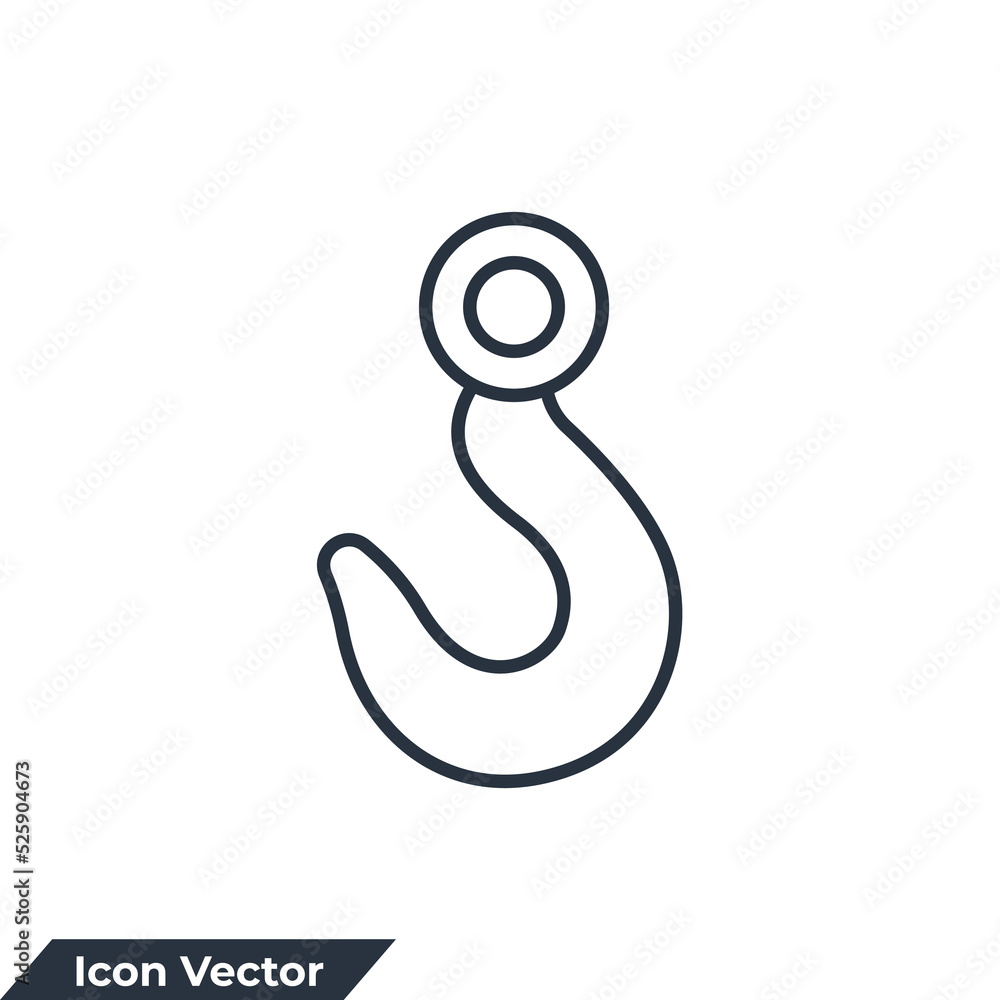 Obraz premium crane hook icon logo vector illustration. Crane symbol template for graphic and web design collection
