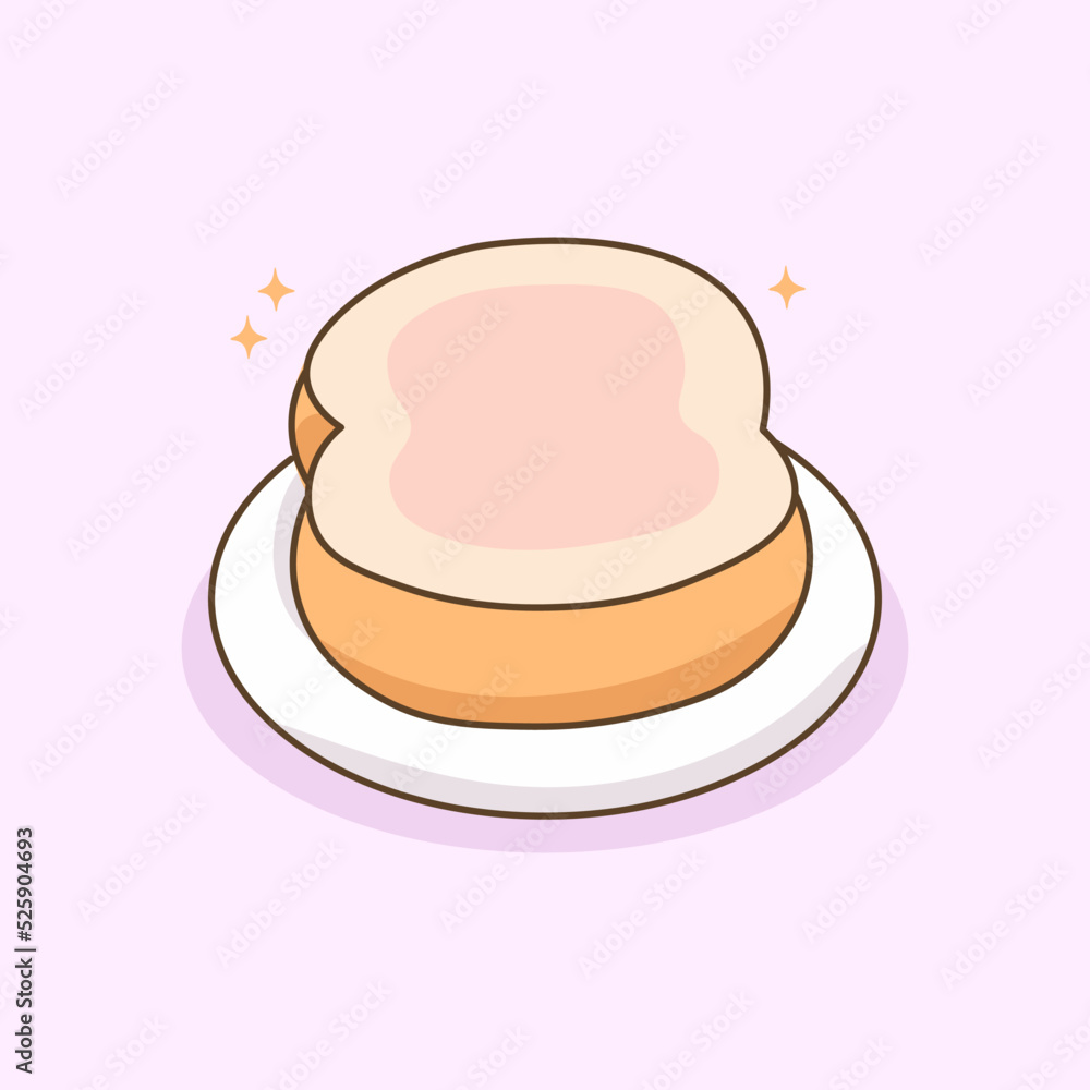 Hand Drawn Delicious Bread For Breakfast Hand Drawn Delicious Bread For Breakfast