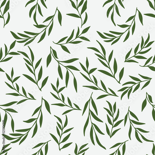 Silhouettes of identical leaves seamless pattern © Iryna