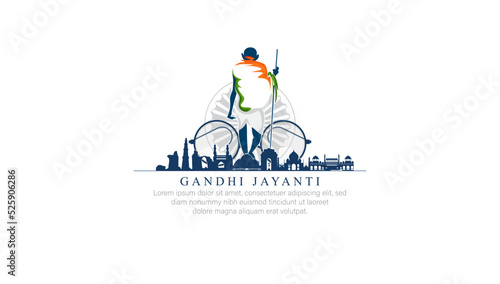 2nd October- gandhi jayanti vector  illustration.