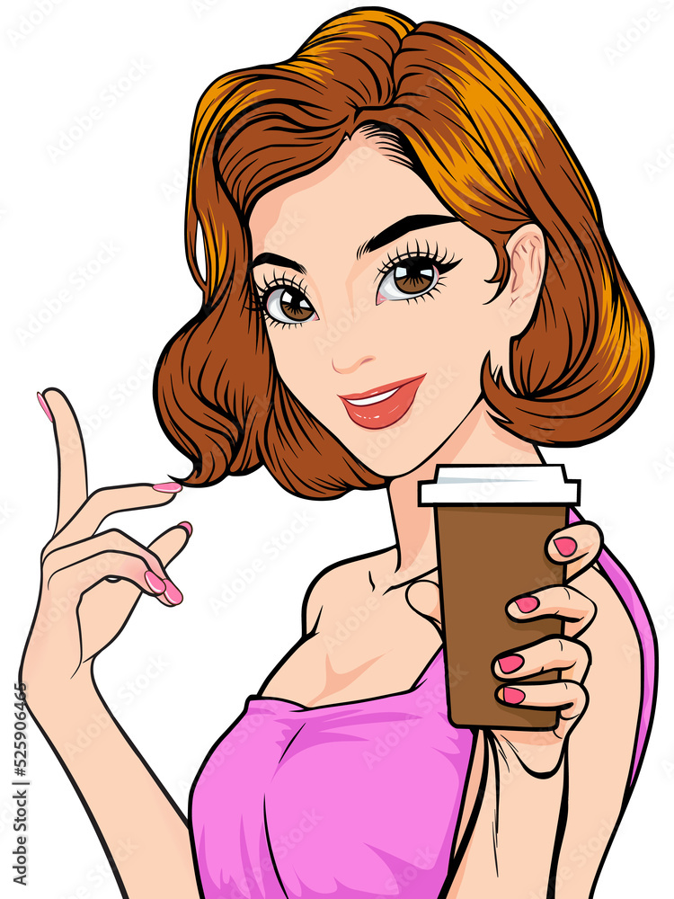 pop art comics cartoon expression character with cup of coffee,beverage pop art comics cartoon expression character with cup of coffee,beverage