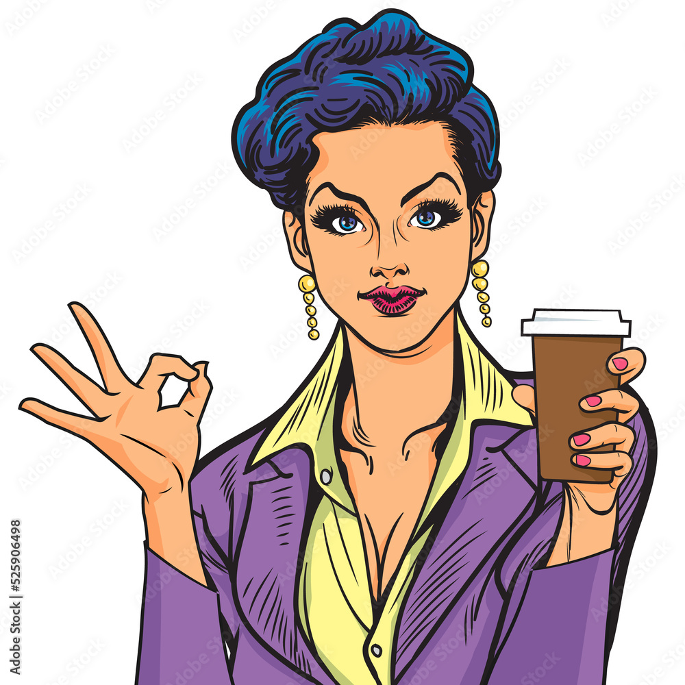 pop art comics cartoon expression character with cup of coffee,beverage pop art comics cartoon expression character with cup of coffee,beverage
