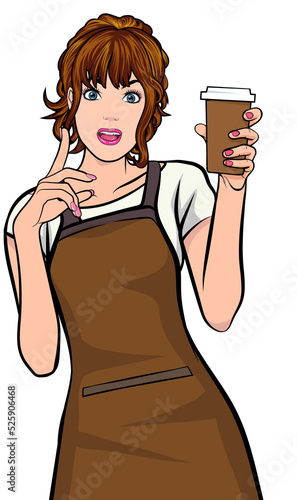 pop art comics cartoon expression character with cup of coffee beverage