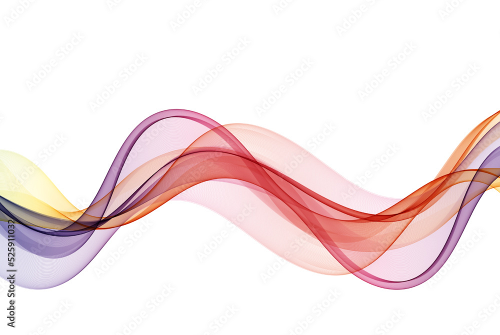 Fototapeta premium Abstract smoky wave. Transparent flow wave color spectrum.Design element