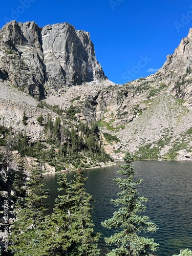 Fototapeta Naklejka Na Ścianę i Meble -  Hiking In Rocky Mountain Nation Park Colorado To An Alpine Lake