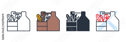 toolbox icon logo vector illustration. Tool box symbol template for graphic and web design collection