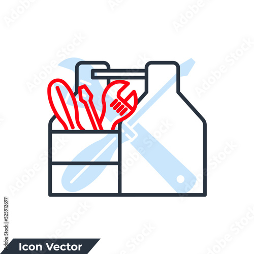 toolbox icon logo vector illustration. Tool box symbol template for graphic and web design collection