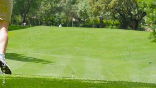 different golf shots in a heavenly course