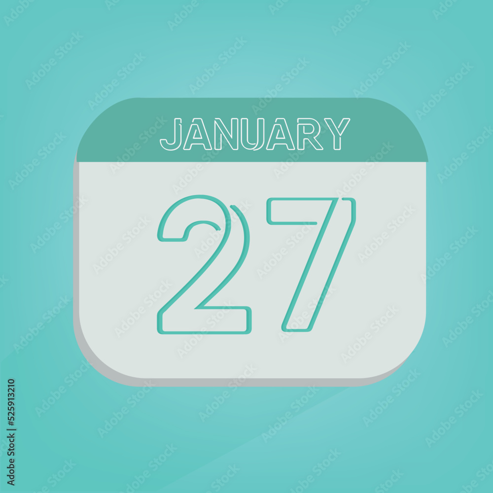 January Twenty-seventh Art Calender - Blue Art January Twenty-seventh Art Calender - Blue Art
