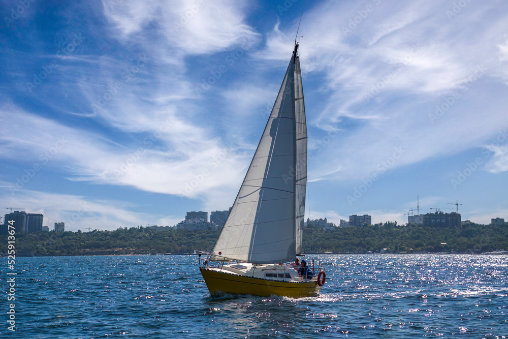 Sailing yacht regatta. Sailboats under sail in the race. Yachting. Luxury yachts. Sailing yacht regatta. Sailboats under sail in the race. Yachting. Luxury yachts.